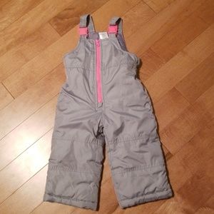 Carter's Girls Gray Snow Overalls - Size 18 months